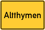 Place name sign Altthymen