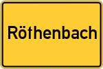 Place name sign Röthenbach, Oberfranken
