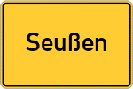 Place name sign Seußen