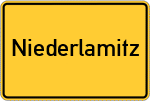 Place name sign Niederlamitz