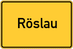 Place name sign Röslau