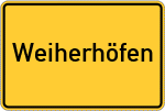 Place name sign Weiherhöfen