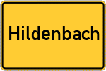 Place name sign Hildenbach