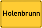 Place name sign Holenbrunn