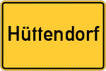 Place name sign Hüttendorf