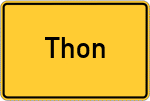 Place name sign Thon