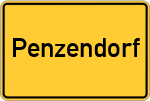 Place name sign Penzendorf, Mittelfranken