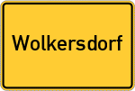 Place name sign Wolkersdorf, Mittelfranken