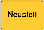 Place name sign Neustett, Mittelfranken