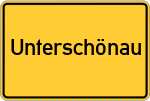 Place name sign Unterschönau