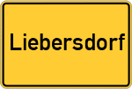 Place name sign Liebersdorf
