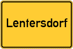 Place name sign Lentersdorf, Mittelfranken