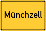 Place name sign Münchzell, Mittelfranken