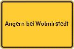 Place name sign Angern bei Wolmirstedt