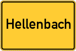 Place name sign Hellenbach, Mittelfranken