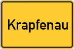 Place name sign Krapfenau