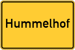 Place name sign Hummelhof, Mittelfranken