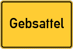 Place name sign Gebsattel
