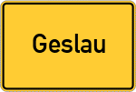 Place name sign Geslau