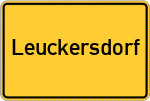 Place name sign Leuckersdorf