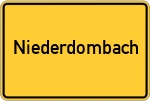 Place name sign Niederdombach, Mittelfranken