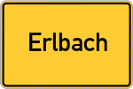 Place name sign Erlbach, Mittelfranken