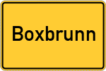 Place name sign Boxbrunn