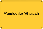 Place name sign Wernsbach bei Windsbach