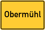 Place name sign Obermühl