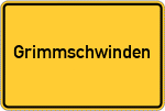 Place name sign Grimmschwinden, Mittelfranken
