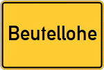 Place name sign Beutellohe