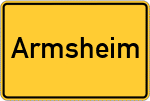 Place name sign Armsheim, Rheinhessen