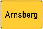 Place name sign Arnsberg, Westfalen