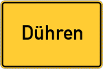 Place name sign Dühren