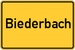 Place name sign Biederbach, Mittelfranken