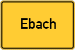 Place name sign Ebach