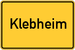 Place name sign Klebheim