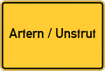 Place name sign Artern / Unstrut
