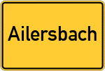 Place name sign Ailersbach, Mittelfranken