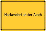Place name sign Nackendorf an der Aisch