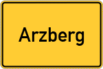 Place name sign Arzberg, Oberfranken