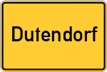 Place name sign Dutendorf