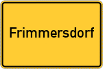 Place name sign Frimmersdorf, Mittelfranken
