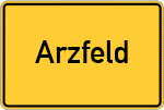 Place name sign Arzfeld