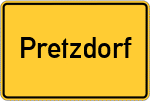 Place name sign Pretzdorf