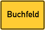 Place name sign Buchfeld