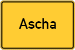Place name sign Ascha