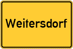 Place name sign Weitersdorf, Mittelfranken