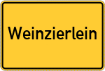 Place name sign Weinzierlein, Mittelfranken