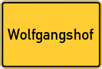 Place name sign Wolfgangshof, Mittelfranken